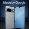 Pixel 10 promotional banner showing sleek design, AI camera features, and launch highlights.