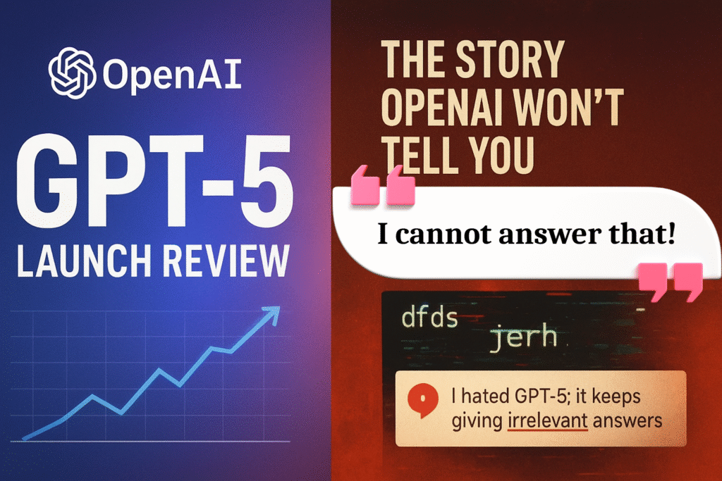 GPT-5 launch review showing real user feedback, performance charts, and hidden insights