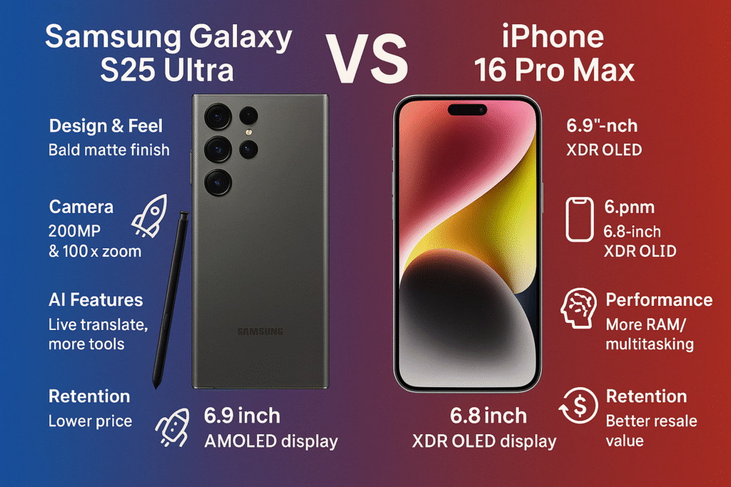 Samsung S25 Ultra vs iPhone 16 Pro Max: 2025 Ultimate Comparison