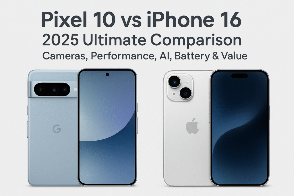 Pixel 10 vs Iphone 16 complete comparison of best 2025 Flagship models.