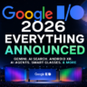 Featured image for Google I/O 2026 showing futuristic Google technologies announced during the event.