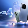 HyperOS 4 banner showing Xiaomi, Redmi and POCO phones with feature cards for the new look, AI and Android 17