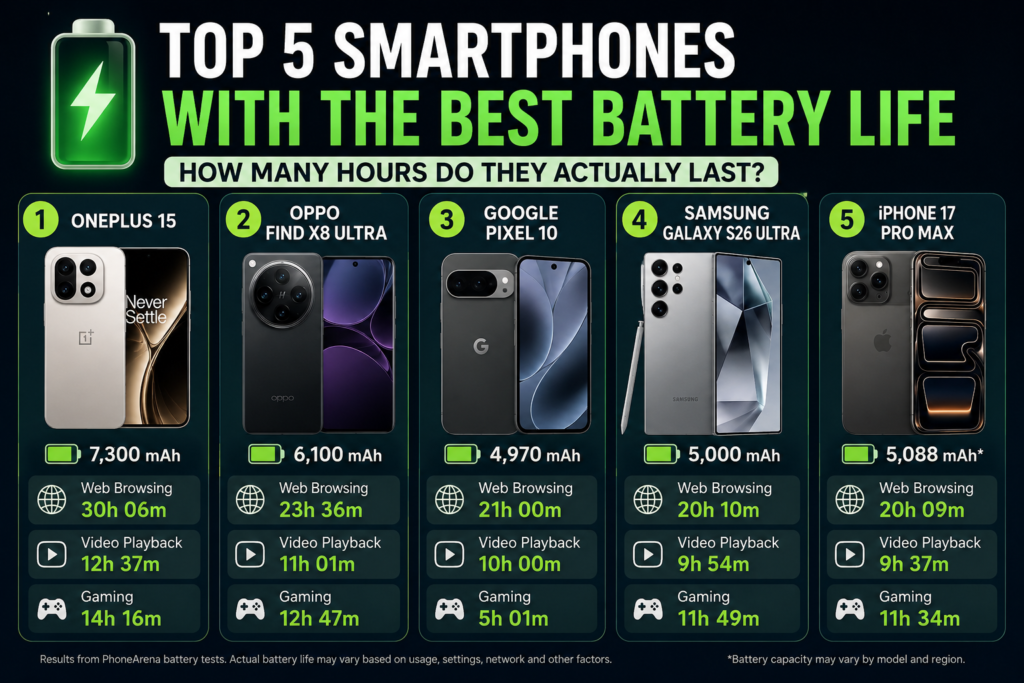Top 5 Smartphones With the Best Battery Life