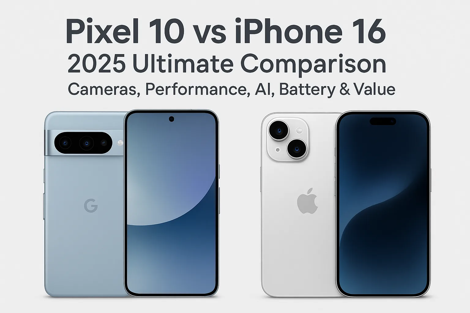 Pixel 10 vs Iphone 16 complete comparison of best 2025 Flagship models.